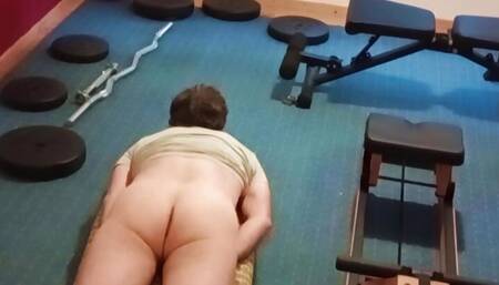 Humping Masturbation in a Gym