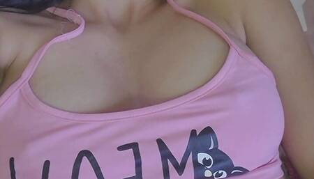 JOI - brunette shoots video for you while she's at work.