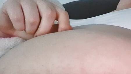 Belly play laying down bbw