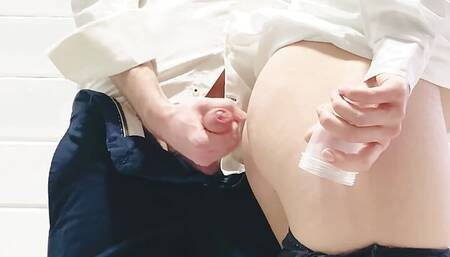 Real Nurse helped the client to collect a sperm analysis