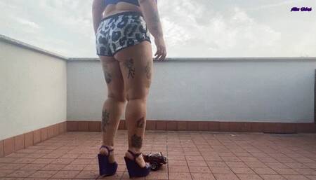 MY WEDGES DESTROY A TOY CAR