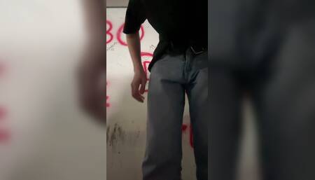 The first time masturbation in public with butt plug and underwear