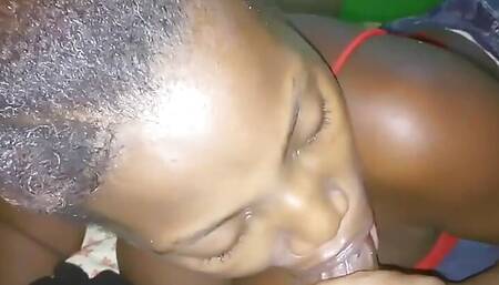 Ratchette Ass Ebony MILF Got Some Good Sloppy Top the Best Blowjob Head Skills - Mastermeat1