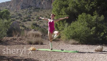 Outdoor Yoga in Pantyhose in the Forest