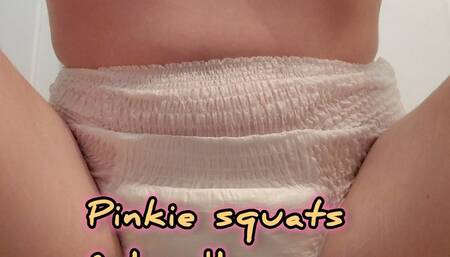 Pinkie squats and loudly pees in her pullup