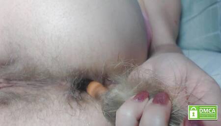 Very Interesting Hairy Toy in My Hairy Ass and a Bit of Hairy Ass Silent Farting in the End