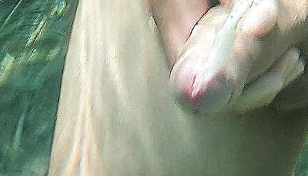 Underwater cumshot