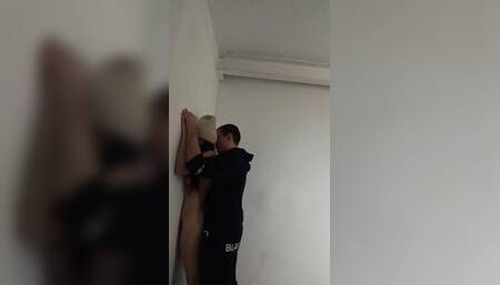 Quickly Fucked Classmate in the Stairwell and Cummed in Her Mouth