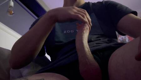 Stroking my big cock till cum explosion