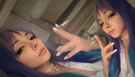 Anime Girl smoking just for yoUwU (ask me for full vid)