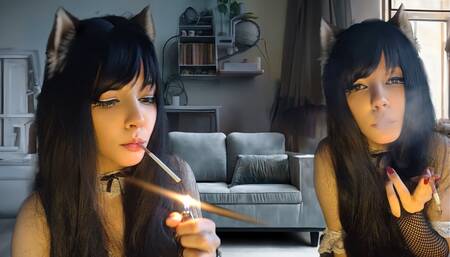 Goth Maid smoking for you (ask me for full vid)