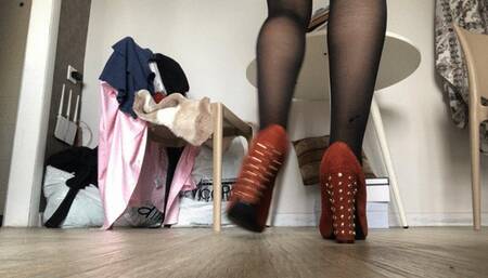 Heels, pantyhose tease!