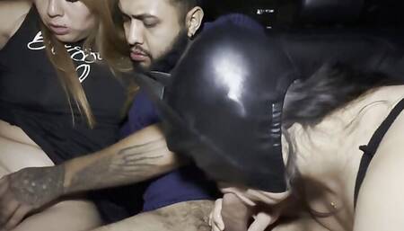 LESBIAN PARTIES SEDUCE TAXI DRIVER INTO SEX THREESOME