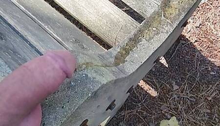 public piss with huge mushroom tipped thick cock