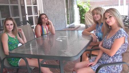 A Strip Spoons game with four hot girls and one very horny guy