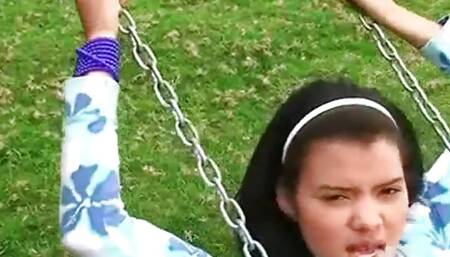 Cute carla goes naked at the playground