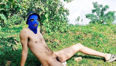 Sexy teen boy nude in forest cumshot