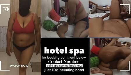 Desi Indian MILF Mask Bhabhi Fuck at Delhi Hotel Room Giving Massage Big Boobs