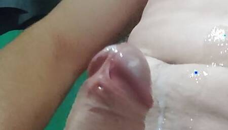 Restroom jerk and cum