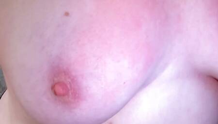 Slapping her tits red in the hiking hut