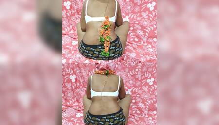 Horny housewife back show with panty and bra romance