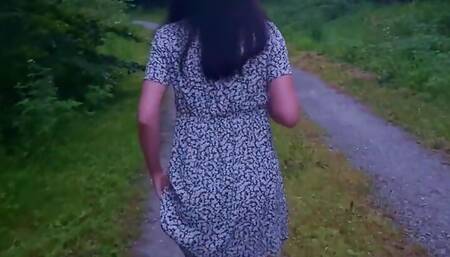 Outdoor I Blow Cock and Swallow the Delicious Cum