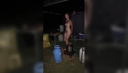 Pissing in a Camp in the Middle of the Night