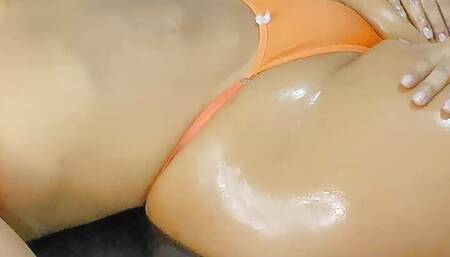 Plus size woman caught by camera in massage parlor