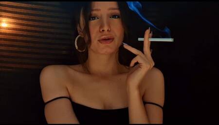 Smoking an all white Winston 100 blowing bubblegum while I blow smoke in your face ;) Muaa xx