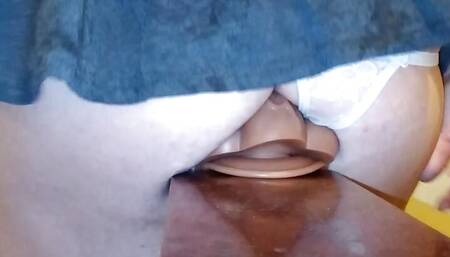 Fat sissy fucks FAAK double penetrator balls deep