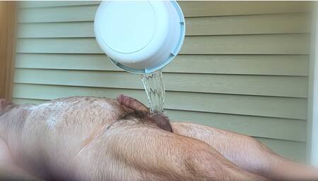 guy gets hard getting a body scrub