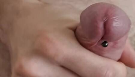 Massage cock and balls until the cum squirts