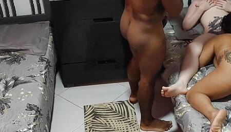 ELIANE BROUGHT HER YOUNG FRIEND TO FUCK FOR THE FIRST TIME WITH MY CUCKOLD HUSBAND