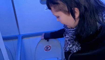 Peeing in the airplane toilet to France