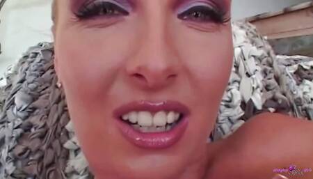 Blonde Super Slut Loves to Suck the Cocks of All the Guys Around Her