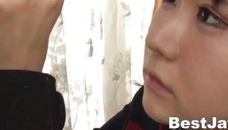 Horny Japanese school-girl, Nozomi Momoki, gives an exceptional deep throat and gets creampied in hardcore action.