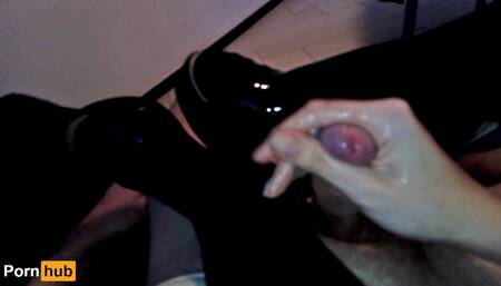Handjob with Heels and Stockings