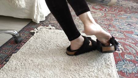 Shoeplay Black Fur Slippers