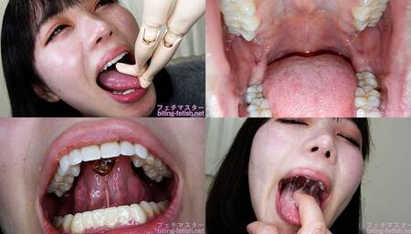 Hikage Hinata - Showing inside cute girl's mouth, chewing gummy candys, sucking fingers, licking and sucking human doll, and chewing dried sardines - 1080p