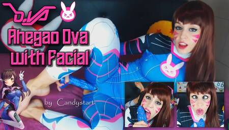 Ahegao Dva overwatch with fantasy dildo and facial