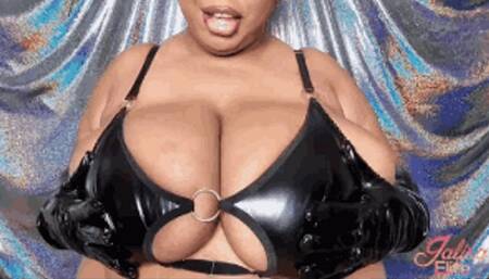 Shiny BIG Tit Vinyl Mesmerize Jerk Off Encouragement