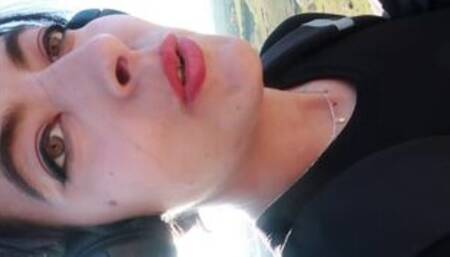 HIKER SQUIRTING AT PUBLIC MOUNTAIN