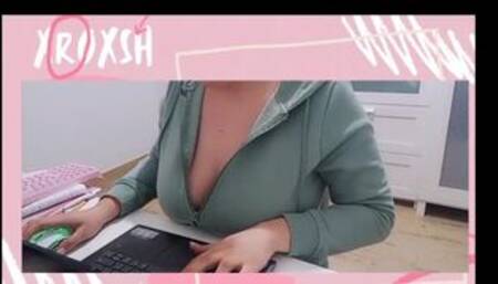 twitch bitch teasing with her boobs
