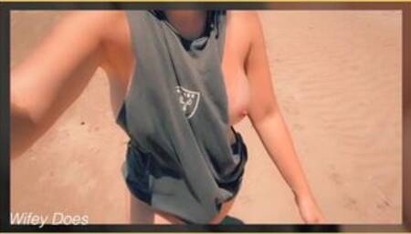 ???? Wifey Public Side Boob - Beach Flash
