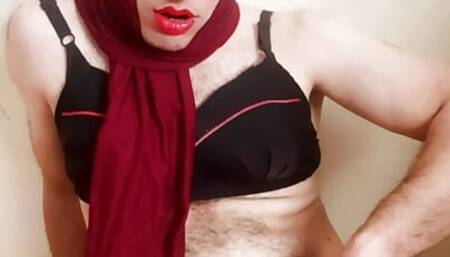 Shimel sissy pig plays with anus and masturbates