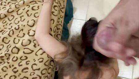 ROUGH SEX WITH ASIAN HORNY GIRL AFTER WORK, CUM MOUTH