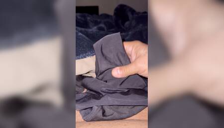 Cum in Satin Spandex Swim Suit