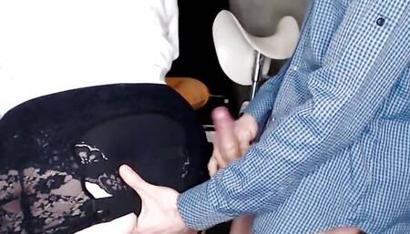 Fat nurse jerks off patient on her curvy sexy ass