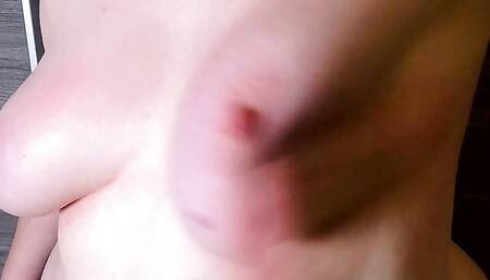 Just slapping her tits red before fucking her