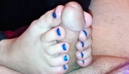 Best POV toes you have ever seen Footjob with sexy little toes HD Homemade wife